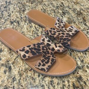 Wild Diva open toe, leopard print sandals, size 10, EUC | offer on description